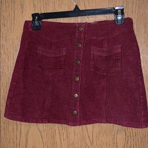 Corduroy button up skirt